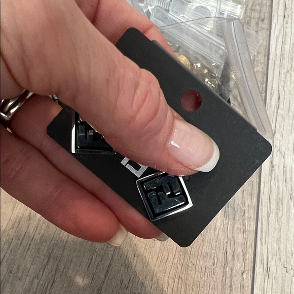 Stylish Black and Silver Earrings - Picture 3 of 3